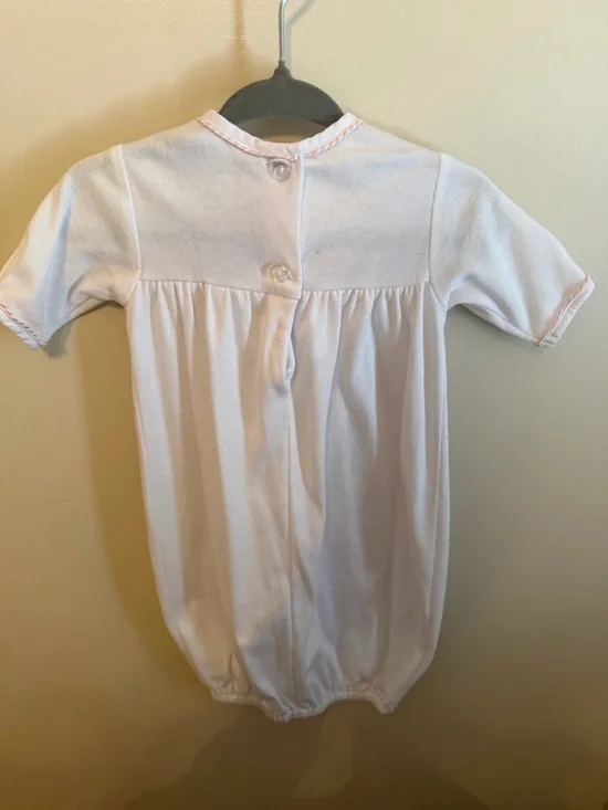 Pink Baby Nightgown Gown with Cloud Embroidery - Picture 4 of 7